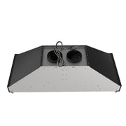FORNO Venezia 48-Inch Wall-Mounted Range Hood, 900 CFM, Ducted, Touch Controls, LED Lighting, Black with Antique Brass Accents (FRHWM5503-48BLK)
