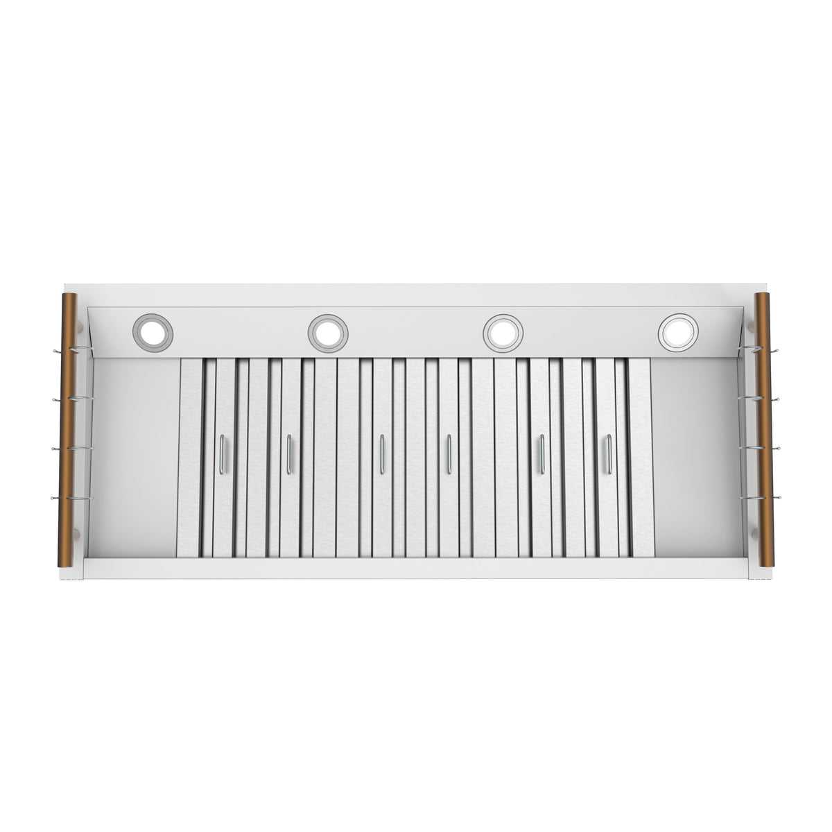 FORNO Venezia 48-Inch Wall-Mount Ducted Range Hood, 900 CFM, Touch Controls, LED Lighting, White with Antique Brass Accents (Model FRHWM5503-48WHT)