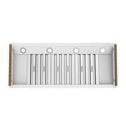 FORNO Venezia 48-Inch Wall-Mount Ducted Range Hood, 900 CFM, Touch Controls, LED Lighting, White with Antique Brass Accents (Model FRHWM5503-48WHT)