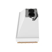 FORNO Venezia 48-Inch Wall-Mount Ducted Range Hood, 900 CFM, Touch Controls, LED Lighting, White with Antique Brass Accents (Model FRHWM5503-48WHT)