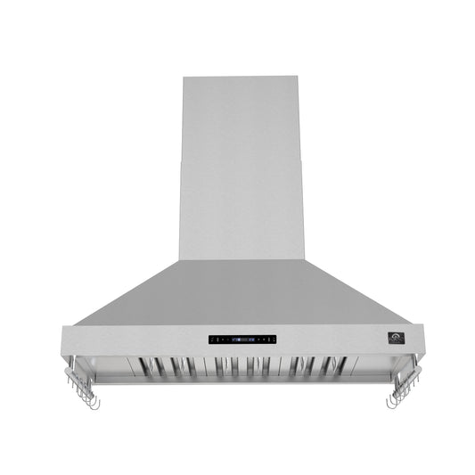 FORNO Venezia 48-Inch Wall-Mount Ducted Range Hood, 900 CFM, Touch Controls, LED Lighting, Stainless Steel (FRHWM5503-48)
