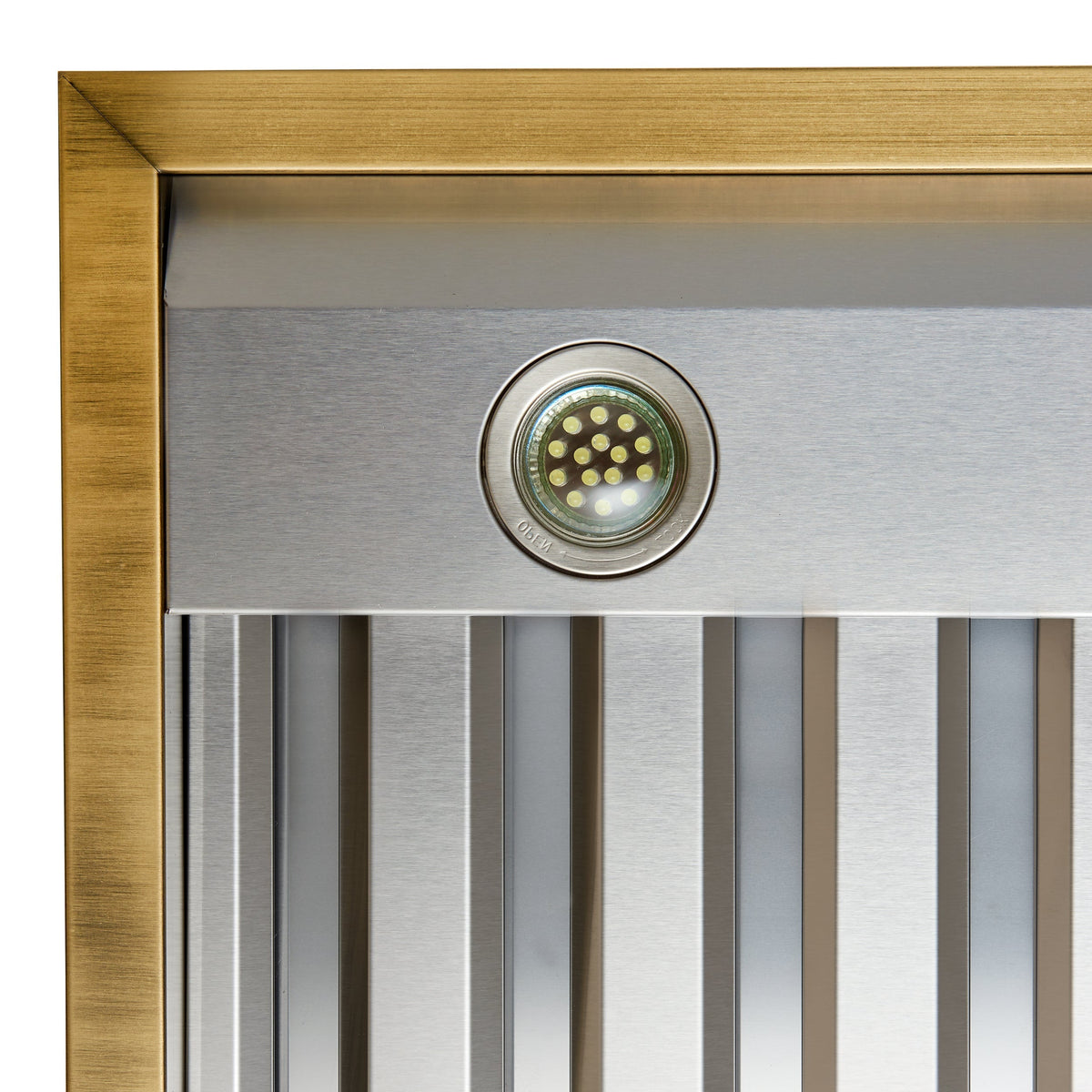 FORNO Vittorio 48-Inch Wall-Mount Range Hood, 600 CFM, Black with Antique Brass Trim, Remote Control (Model FRHWM5078-48BLK)