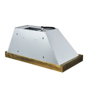 Forno Vittorio 48-Inch Wall-Mount Range Hood, 600 CFM, White with Antique Brass Trim, Remote Control (Model FRHWM5078-48WHT)
