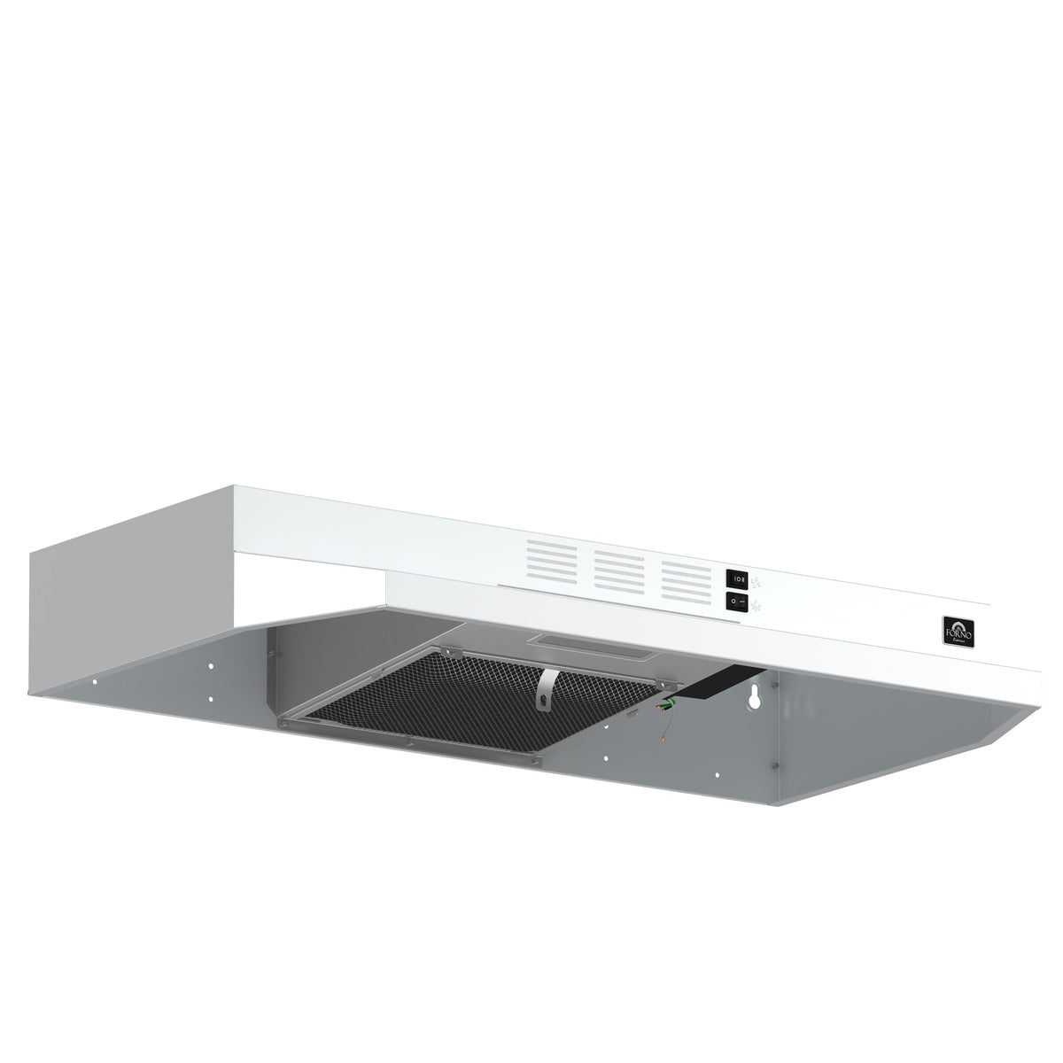 FORNO Cappa 30-Inch Under-Cabinet Range Hood, 200 CFM, Convertible, White (FRHUC5200-30WHT)