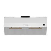 Forno Bari 30-Inch Under-Cabinet Range Hood, 400 CFM, White with Antique Brass Handles (Model FRHUC5255-30WHT)