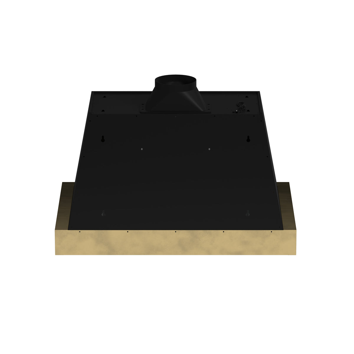 FORNO Vittorio 36-Inch Wall Mount Range Hood, 600 CFM, Black with Antique Brass Trim, Remote Control (FRHWM5078-36BLK)