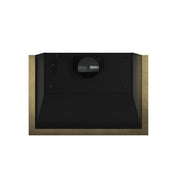 FORNO Vittorio 36-Inch Wall Mount Range Hood, 600 CFM, Black with Antique Brass Trim, Remote Control (FRHWM5078-36BLK)