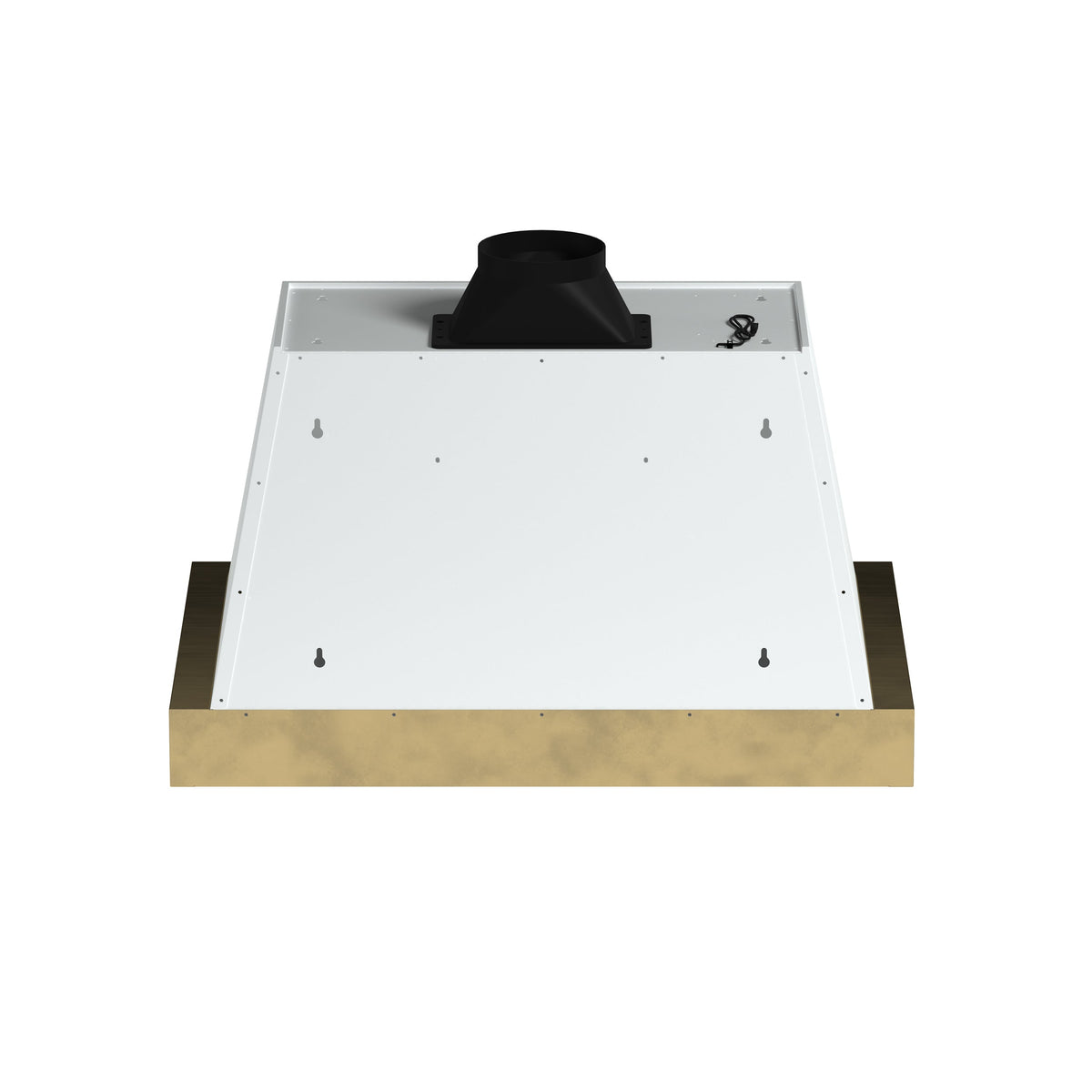 Forno Vittorio 36-Inch Wall-Mount Range Hood, 600 CFM, White with Antique Brass Trim, Remote Control (Model FRHWM5078-36WHT)