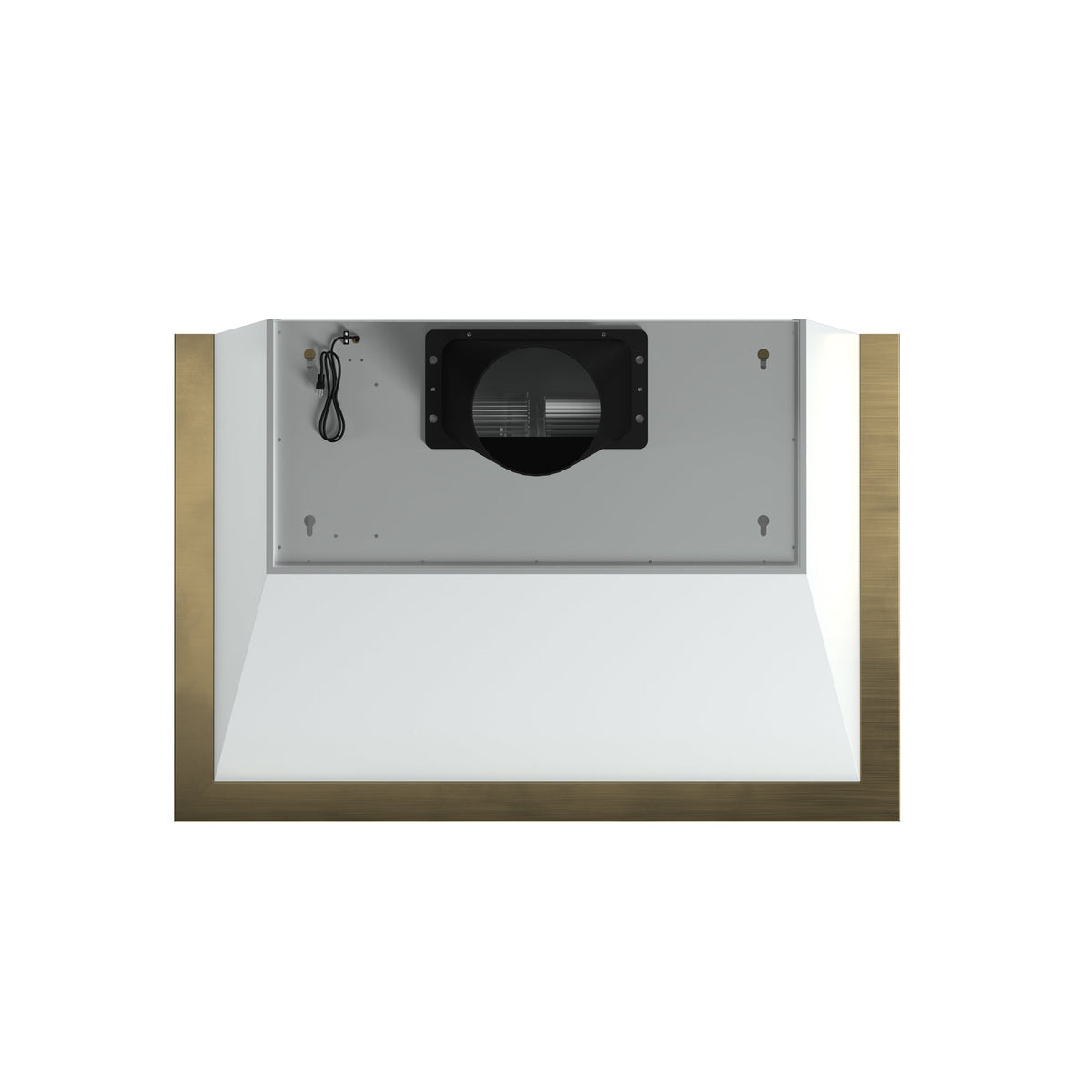 Forno Vittorio 36-Inch Wall-Mount Range Hood, 600 CFM, White with Antique Brass Trim, Remote Control (Model FRHWM5078-36WHT)