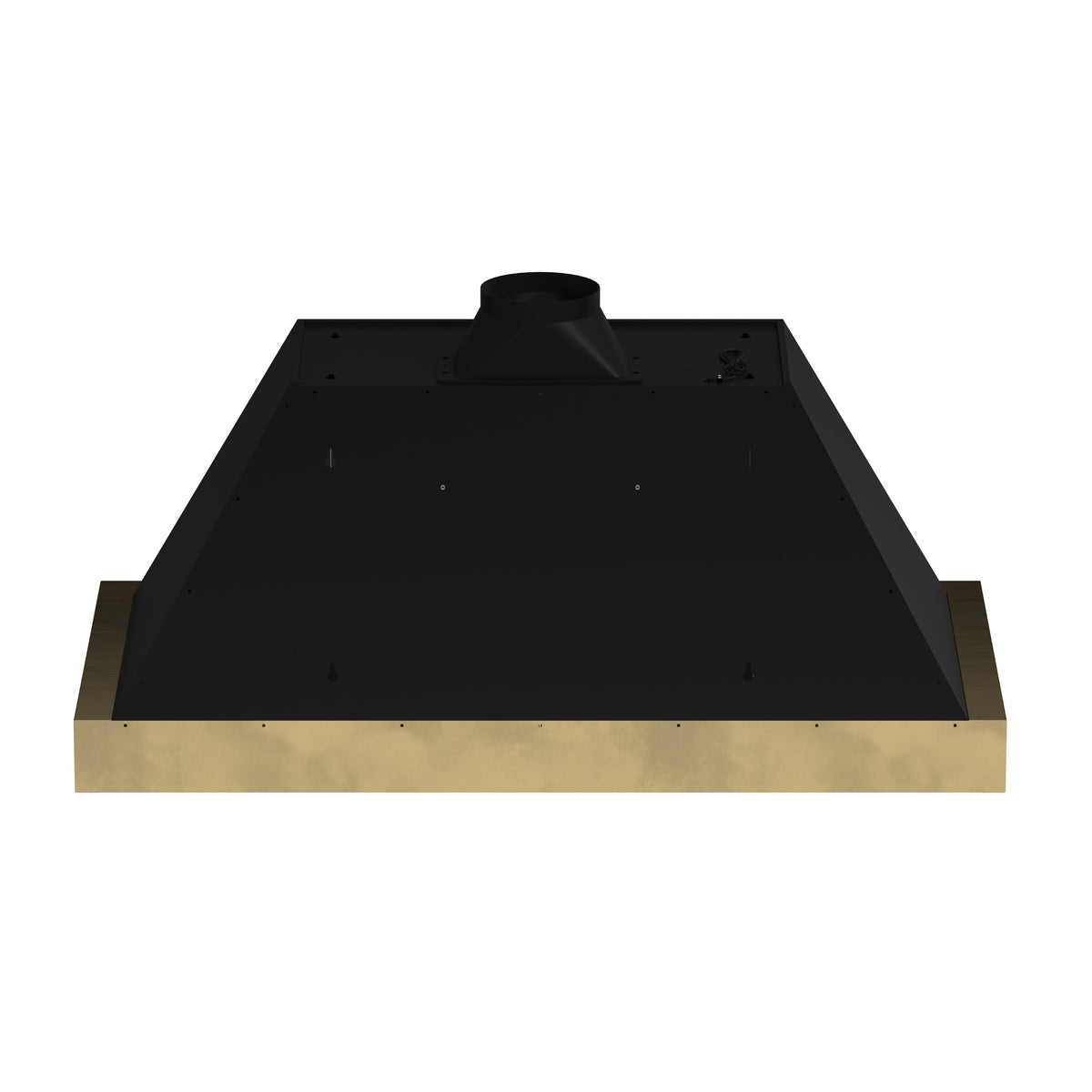 FORNO Vittorio 48-Inch Wall-Mount Range Hood, 600 CFM, Black with Antique Brass Trim, Remote Control (Model FRHWM5078-48BLK)