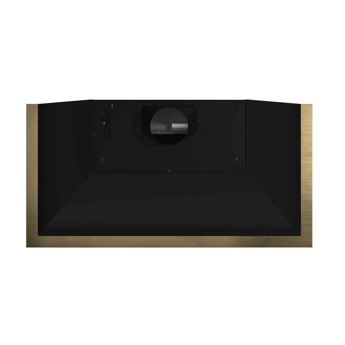 FORNO Vittorio 48-Inch Wall-Mount Range Hood, 600 CFM, Black with Antique Brass Trim, Remote Control (Model FRHWM5078-48BLK)