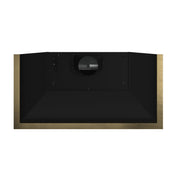 FORNO Vittorio 48-Inch Wall-Mount Range Hood, 600 CFM, Black with Antique Brass Trim, Remote Control (Model FRHWM5078-48BLK)