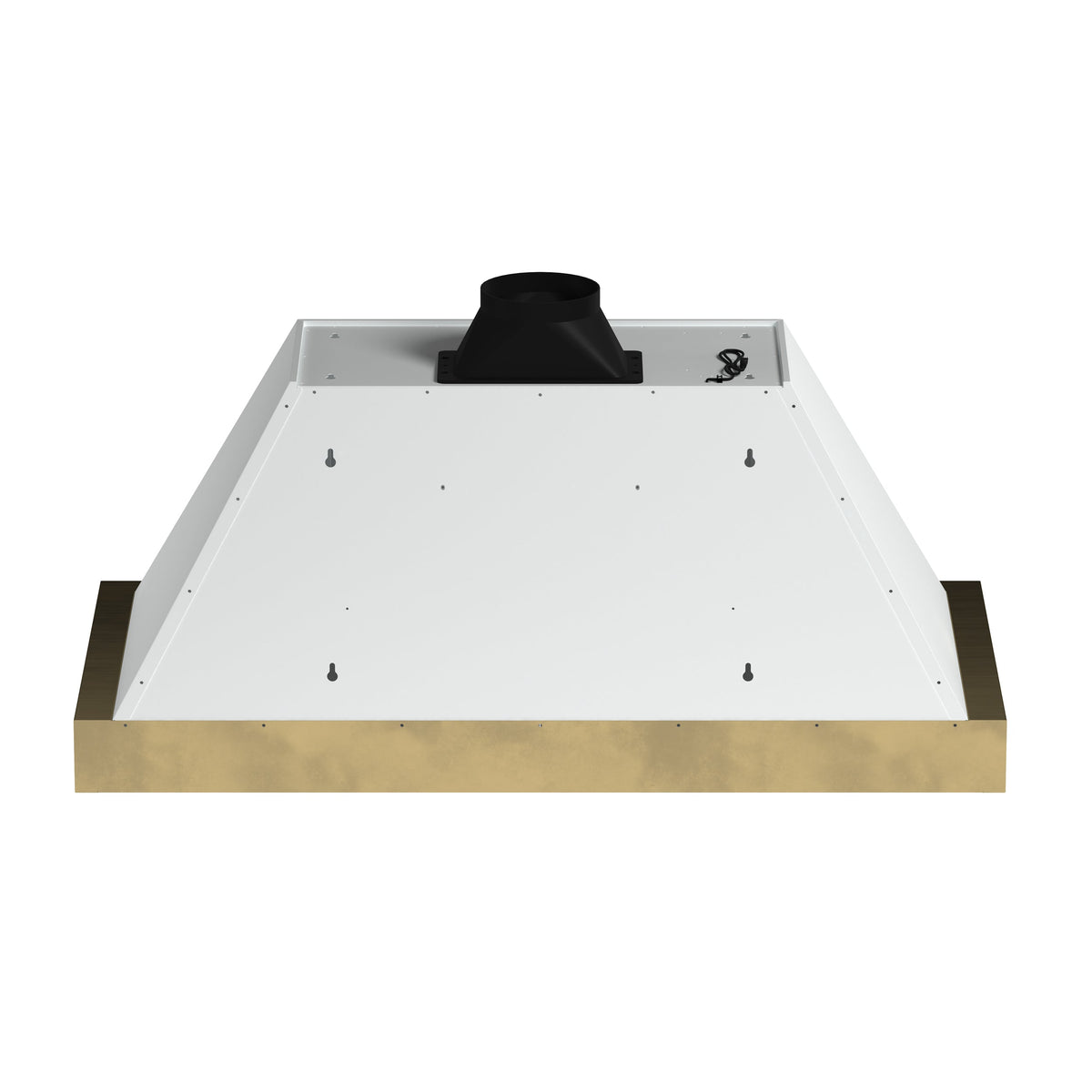 Forno Vittorio 48-Inch Wall-Mount Range Hood, 600 CFM, White with Antique Brass Trim, Remote Control (Model FRHWM5078-48WHT)
