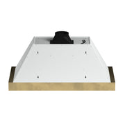 Forno Vittorio 48-Inch Wall-Mount Range Hood, 600 CFM, White with Antique Brass Trim, Remote Control (Model FRHWM5078-48WHT)