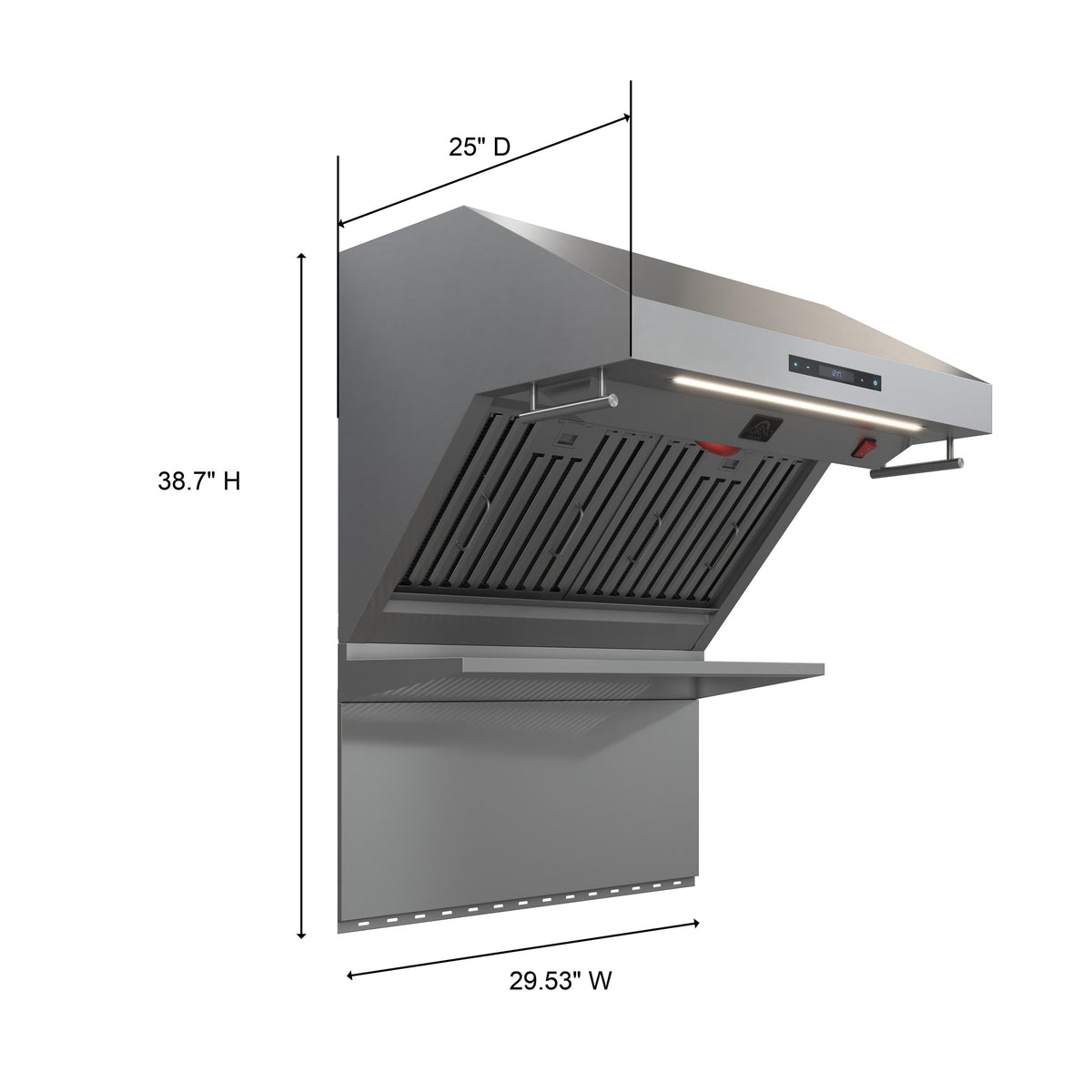 Forno Savona 30-Inch Wall-Mounted Range Hood with Backsplash, 600 CFM, Baffle Filters (Model FRHWM5029-30)
