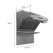 Forno Savona 30-Inch Wall-Mounted Range Hood with Backsplash, 600 CFM, Baffle Filters (Model FRHWM5029-30)