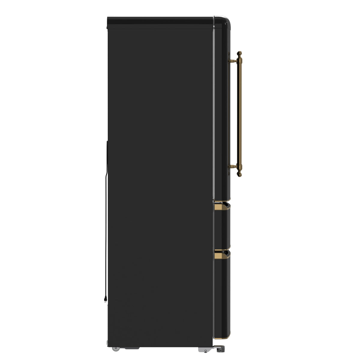 Forno Espresso Luigi 33-Inch French Door Refrigerator, 18 Cu. Ft., Black with Antique Brass Handles (Model FFFFD1791-33BLK)