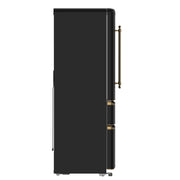Forno Espresso Luigi 33-Inch French Door Refrigerator, 18 Cu. Ft., Black with Antique Brass Handles (Model FFFFD1791-33BLK)