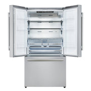 FORNO Aosta 36 in Freestanding Refrigerator, 22.4 cu ft, External Water Dispenser, Automatic Ice Maker, Stainless Steel, Model FFFFD1866-36SB
