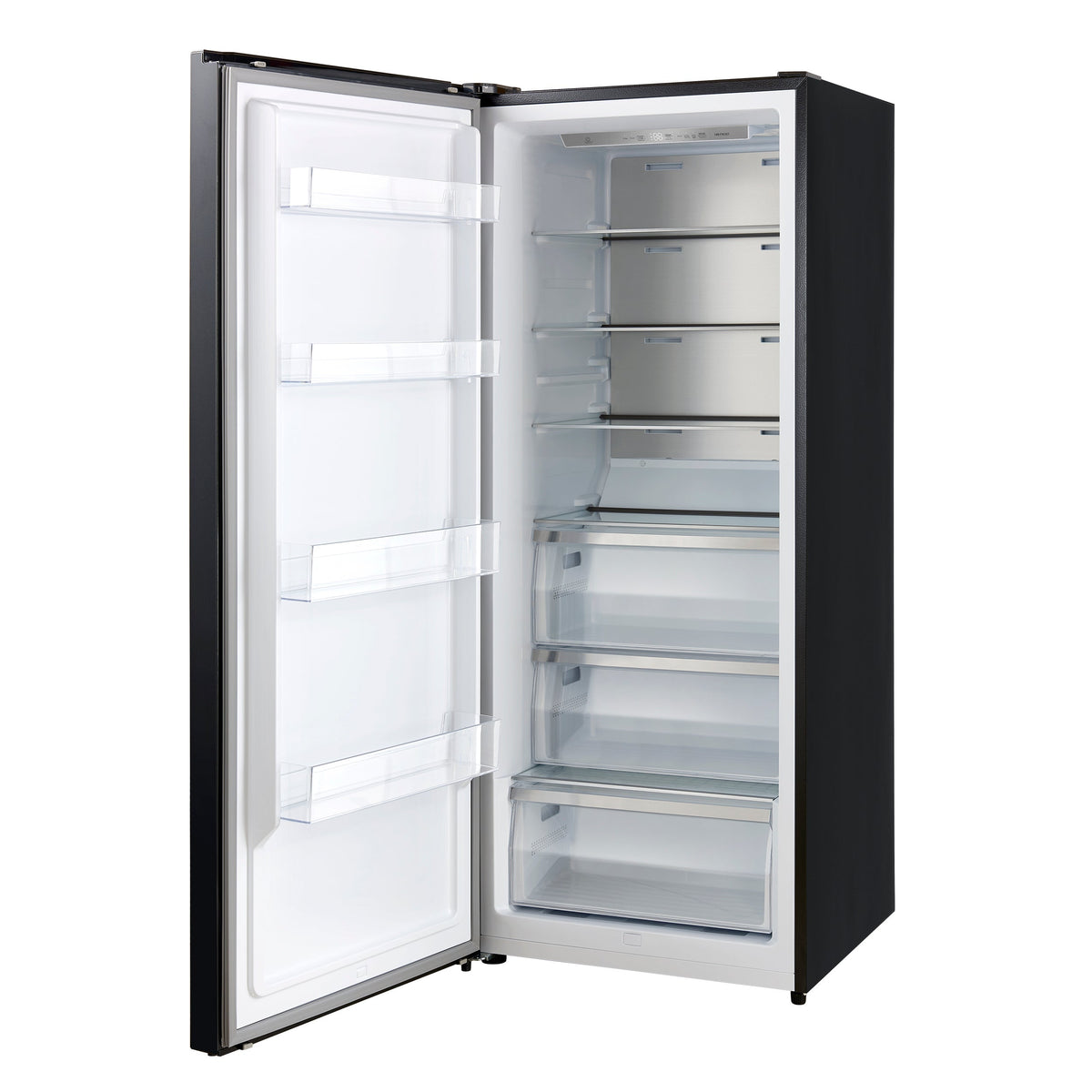 FORNO Maderno 28-Inch Convertible Upright Refrigerator/Freezer, 13.6 Cu. Ft., Black, Left Swing Door, Model FFFFD1722-28BLK-LS