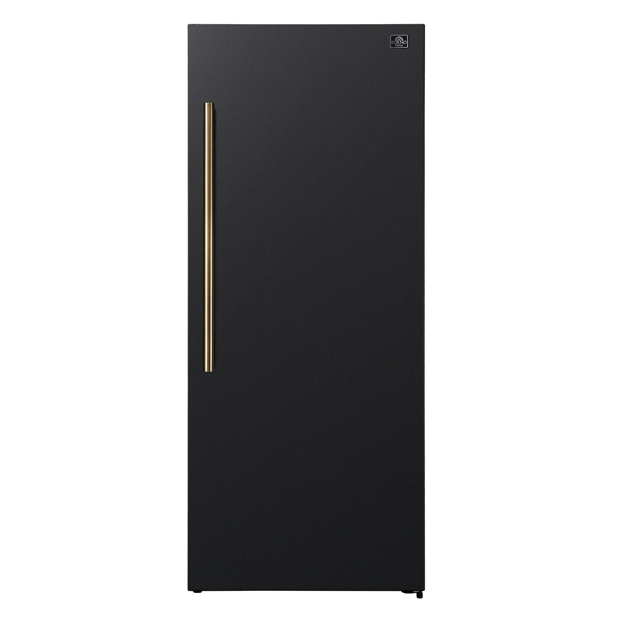FORNO Maderno 28-Inch Convertible Upright Freezer Refrigerator, 13.6 cu. ft., Right-Swing Door, Black with Antique Brass Handle (Model FFFFD1722-28BLK-RS)