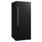 FORNO Maderno 28-Inch Convertible Upright Freezer Refrigerator, 13.6 cu. ft., Right-Swing Door, Black with Antique Brass Handle (Model FFFFD1722-28BLK-RS)