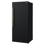 FORNO Maderno 28-Inch Convertible Upright Freezer Refrigerator, 13.6 cu. ft., Right-Swing Door, Black with Antique Brass Handle (Model FFFFD1722-28BLK-RS)