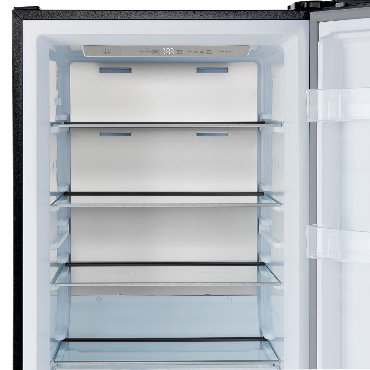 FORNO Maderno 28-Inch Convertible Upright Freezer Refrigerator, 13.6 cu. ft., Right-Swing Door, Black with Antique Brass Handle (Model FFFFD1722-28BLK-RS)
