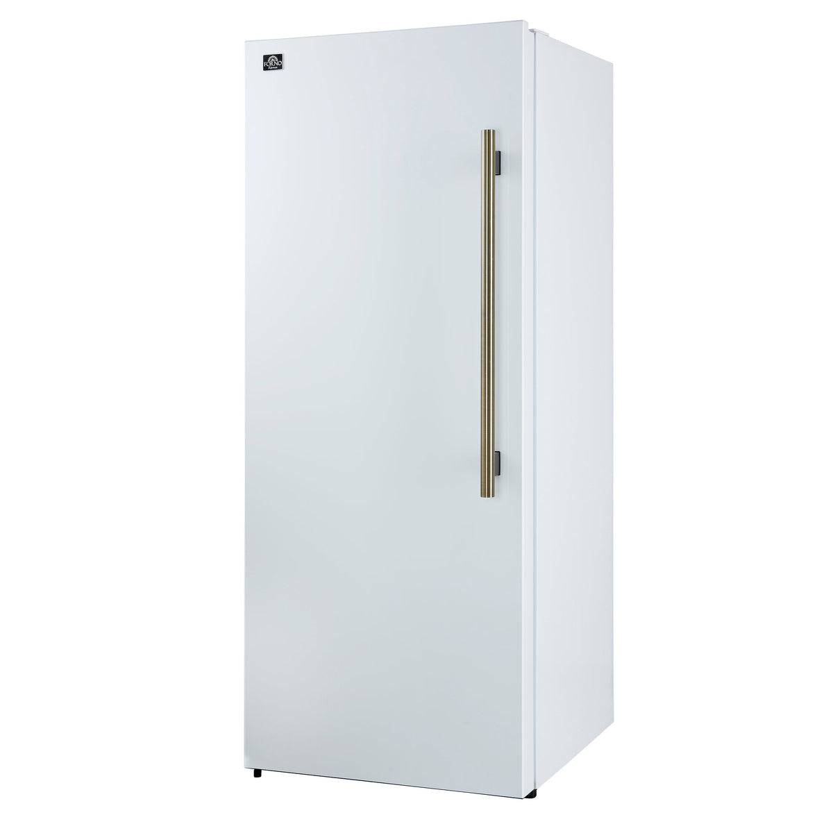 FORNO Maderno 32-Inch Built-In Convertible Refrigerator Freezer, 13.6 cu. ft., Left Swing, White with Antique Brass Handle, Model FFFFD1722-32LSG-WHT