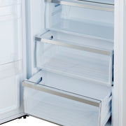 FORNO Maderno 32-Inch Built-In Convertible Refrigerator Freezer, 13.6 cu. ft., Left Swing, White with Antique Brass Handle, Model FFFFD1722-32LSG-WHT