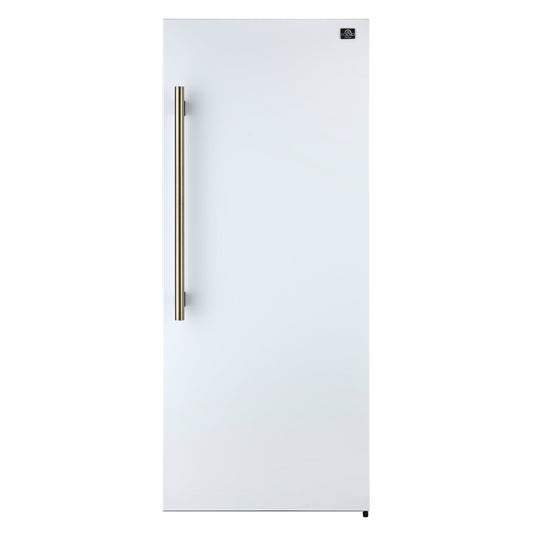 FORNO Maderno 32-Inch Built-In Convertible Refrigerator Freezer, 13.6 Cu. Ft., Right-Hinged Door, Panel-Ready White with Antique Brass Handle and Grill Trim (Model FFFFD1722-32RSG-WHT)