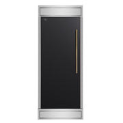 FORNO Maderno 32-Inch Built-In Convertible Refrigerator/Freezer, 13.6 Cu. Ft., Left-Hinged Door, Black with Antique Brass Handle, Model FFFFD1722-32LMG-BLK