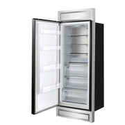 FORNO Maderno 32-Inch Built-In Convertible Refrigerator/Freezer, 13.6 Cu. Ft., Left-Hinged Door, Black with Antique Brass Handle, Model FFFFD1722-32LMG-BLK