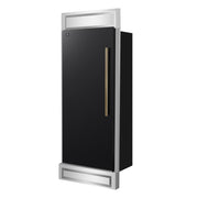 FORNO Maderno 32-Inch Built-In Convertible Refrigerator/Freezer, 13.6 Cu. Ft., Left-Hinged Door, Black with Antique Brass Handle, Model FFFFD1722-32LMG-BLK