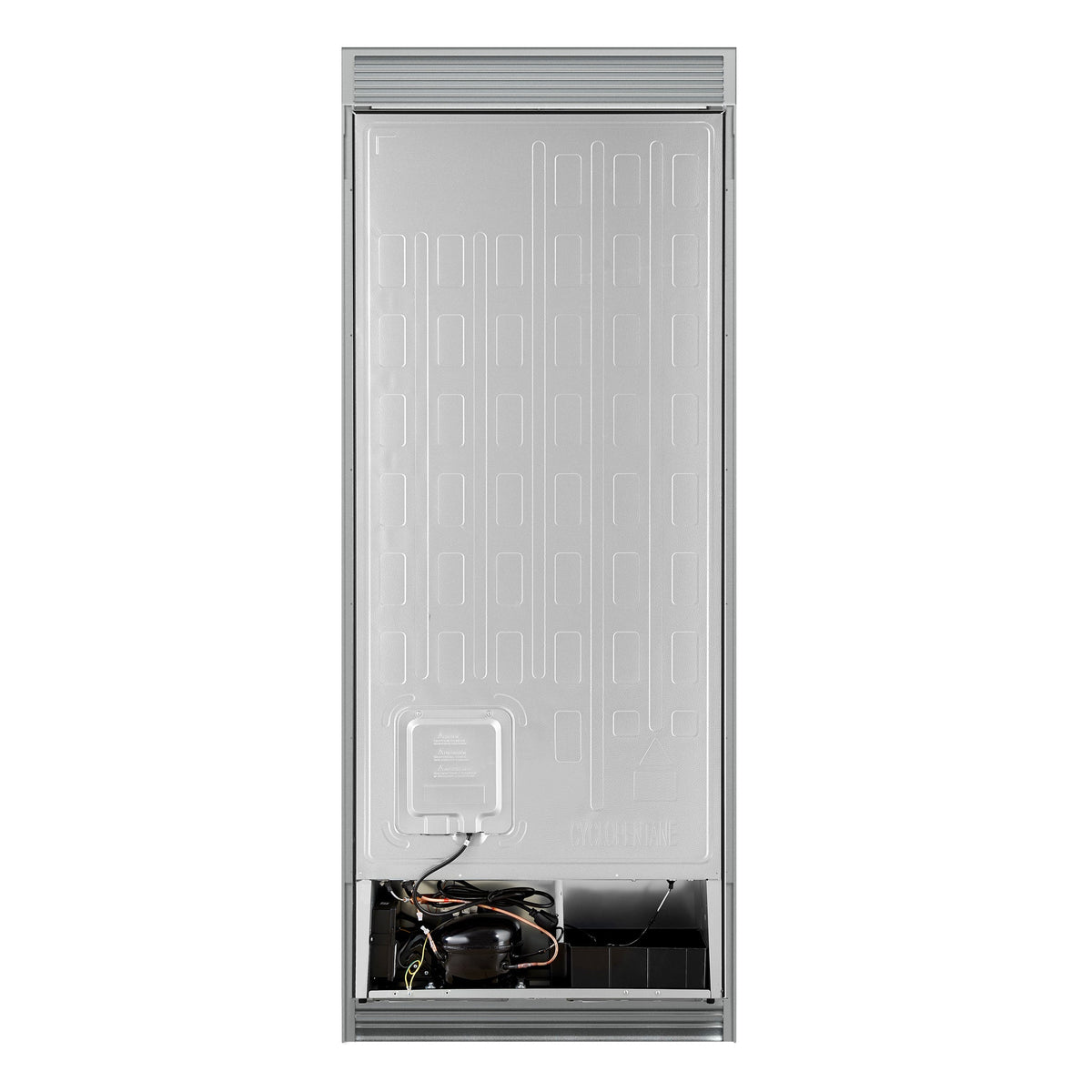 FORNO Maderno 32-Inch Built-In Convertible Refrigerator Freezer, 13.6 Cu. Ft., Left Swing, Black with Antique Brass Handle, Grill Trim (FFFFD1722-32LSG-BLK)
