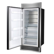 FORNO Maderno 32-Inch Built-In Convertible Refrigerator Freezer, 13.6 Cu. Ft., Left Swing, Black with Antique Brass Handle, Grill Trim (FFFFD1722-32LSG-BLK)