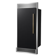 FORNO Maderno 32-Inch Built-In Convertible Refrigerator Freezer, 13.6 Cu. Ft., Left Swing, Black with Antique Brass Handle, Grill Trim (FFFFD1722-32LSG-BLK)