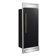 FORNO Maderno 32-Inch Built-In Convertible Refrigerator Freezer, 13.6 cu. ft., Right Swing, Black with Antique Brass Handle, Model FFFFD1722-32RMG-BLK