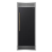 FORNO Maderno 32-Inch Built-In Convertible Refrigerator Freezer, 13.6 Cu Ft, Right-Hinge, Black with Antique Brass Handle, Trim Kit, Model FFFFD1722-32RSG-BLK