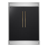 Forno Maderno 60-Inch Convertible Refrigerator and Freezer Combo, 27.2 Cu. Ft., Black with Antique Brass Handles, Trim Kit Included (Model FFFFD1722-60MG-BLK)