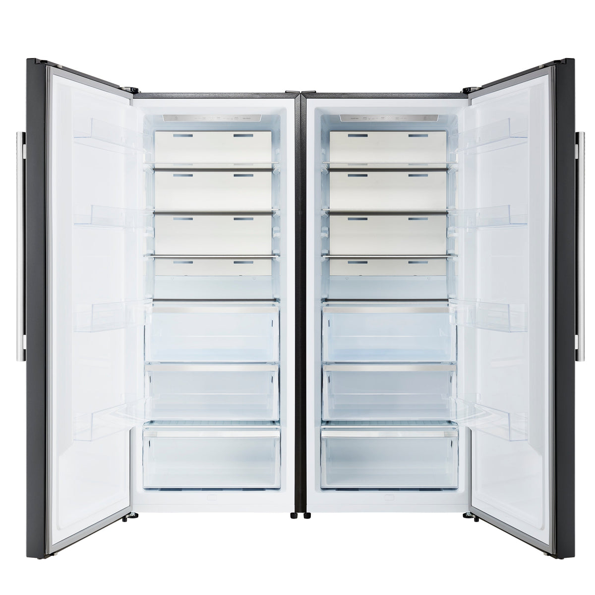 FORNO Maderno 60-Inch Convertible Refrigerator Freezer Combo, 27.2 cu ft, Dual Zone, Black with Stainless Steel Handles, Trim Kit Included – FFFFD1722-60MG-BLK