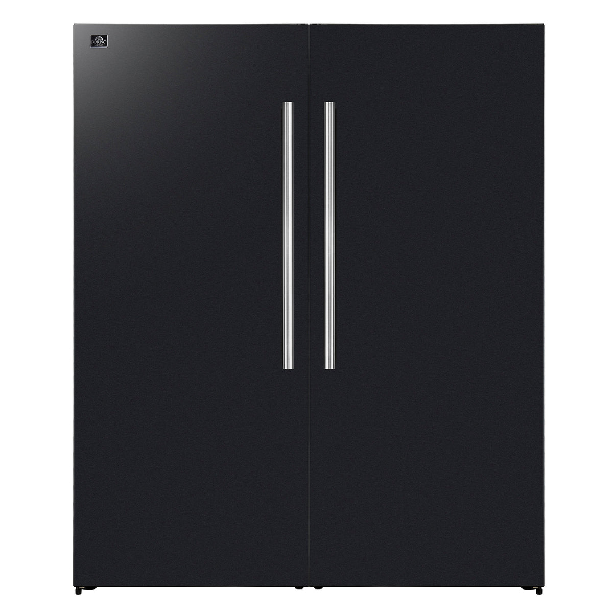 Forno Maderno 60-Inch Convertible Refrigerator and Freezer Combo, 27.2 Cu. Ft., Black with Antique Brass Handles, Trim Kit Included (Model FFFFD1722-60MG-BLK)
