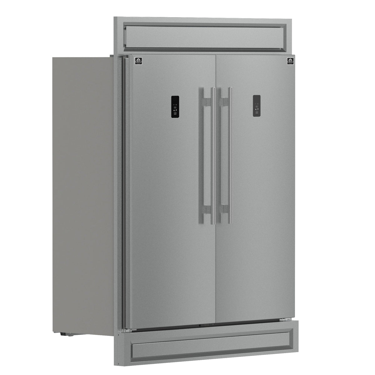 FORNO Fortezza 60-Inch Freestanding Refrigerator Freezer, 28 Cu. Ft., Automatic Ice Maker, Stainless Steel, Model FFFFD1738-60MG