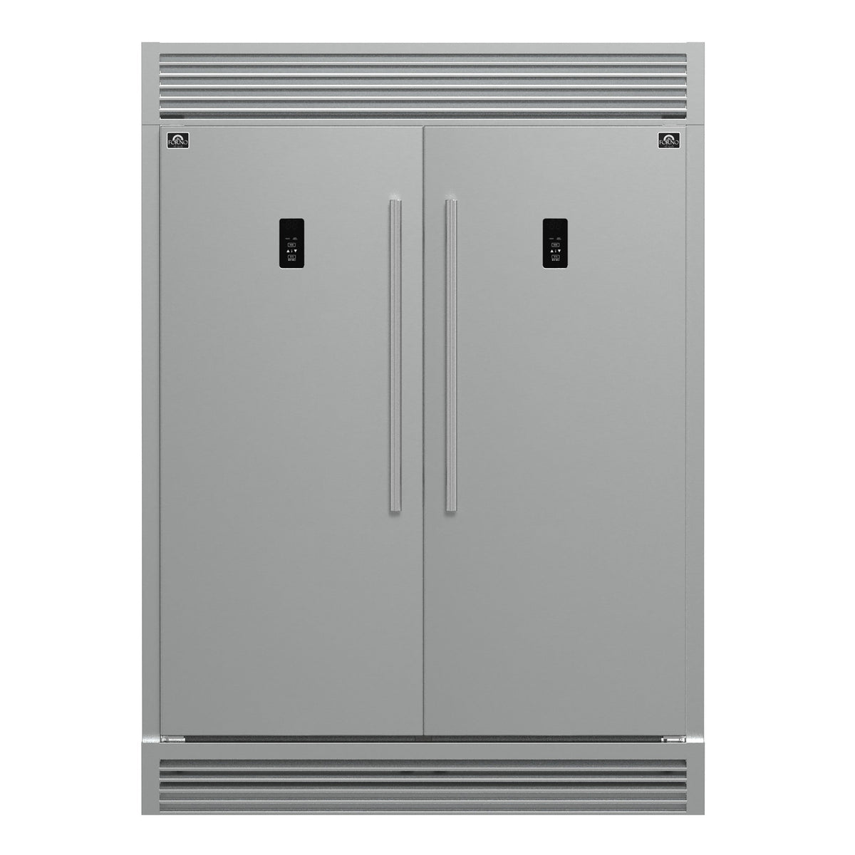 FORNO Fortezza 60-Inch Freestanding Refrigerator Freezer with Automatic Ice Maker, Stainless Steel with Grill Trim Kit (Model FFFFD1738-60SG)