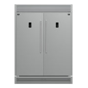FORNO Fortezza 60-Inch Freestanding Refrigerator Freezer with Automatic Ice Maker, Stainless Steel with Grill Trim Kit (Model FFFFD1738-60SG)