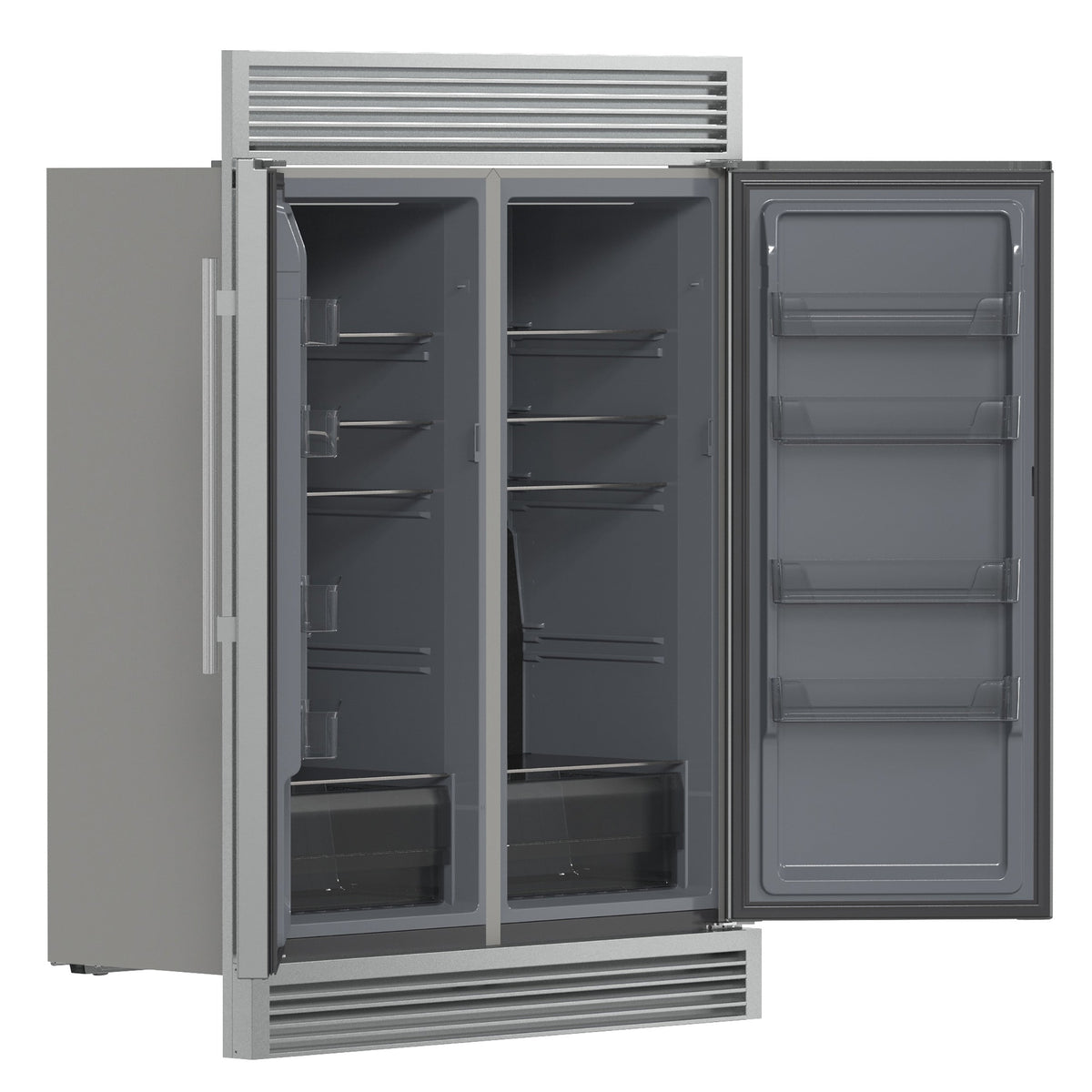 FORNO Fortezza 60-Inch Freestanding Refrigerator Freezer with Automatic Ice Maker, Stainless Steel with Grill Trim Kit (Model FFFFD1738-60SG)