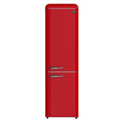 FORNO Storico 22-Inch Retro Freestanding Refrigerator, 9.0 cu ft, Red, Silver Handle, Model FFFFD1745-22RED