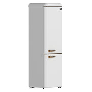 FORNO Storico 22-Inch Freestanding Retro Refrigerator, 9.0 cu. ft., White with Copper Accents, FFFFD1745-22WHT