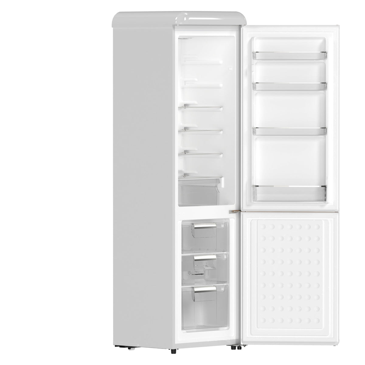 FORNO Storico 22-Inch Freestanding Retro Refrigerator, 9.0 cu. ft., White with Copper Accents, FFFFD1745-22WHT