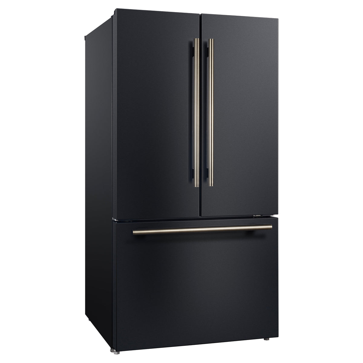 FORNO Rivello 36-Inch French Door Refrigerator, Standard Depth, Water and Ice Dispenser, Black with Stainless Steel Accents (FFFFD1783-36BLK)